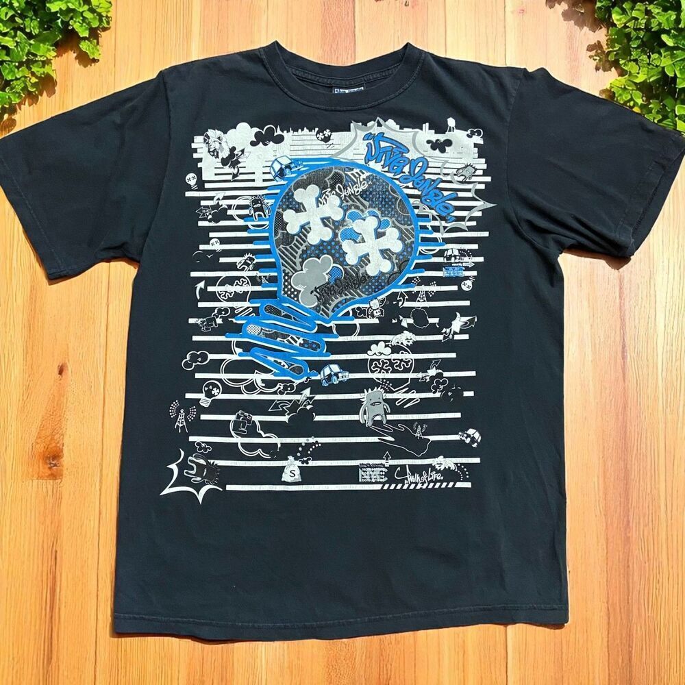 5ive Jungle Vintage Y2K Walk Of Life Black Graphic T-Shirt Men's Size 2XL